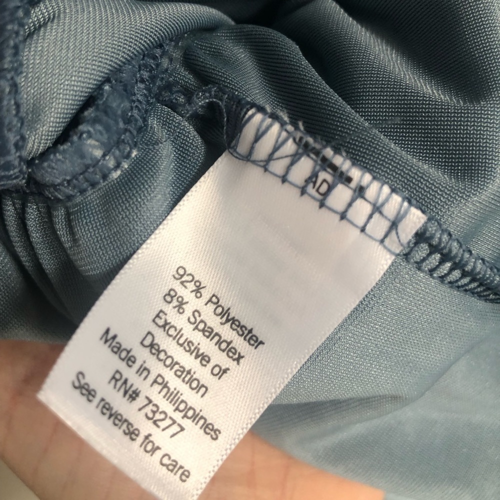 NWT LC Lauren Conrad satin blue square neck velvet mini dress in medium - Picture 7 of 9